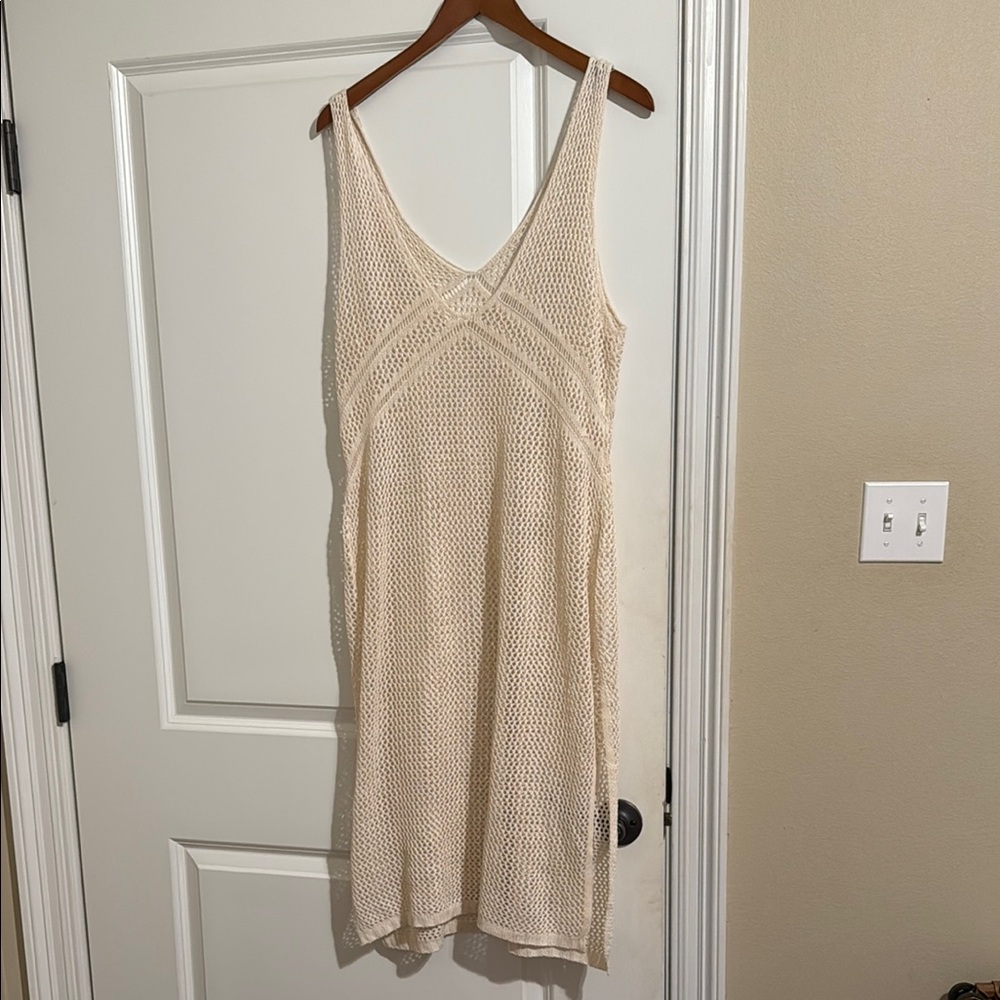 Cream Knit Sleeveless Dress